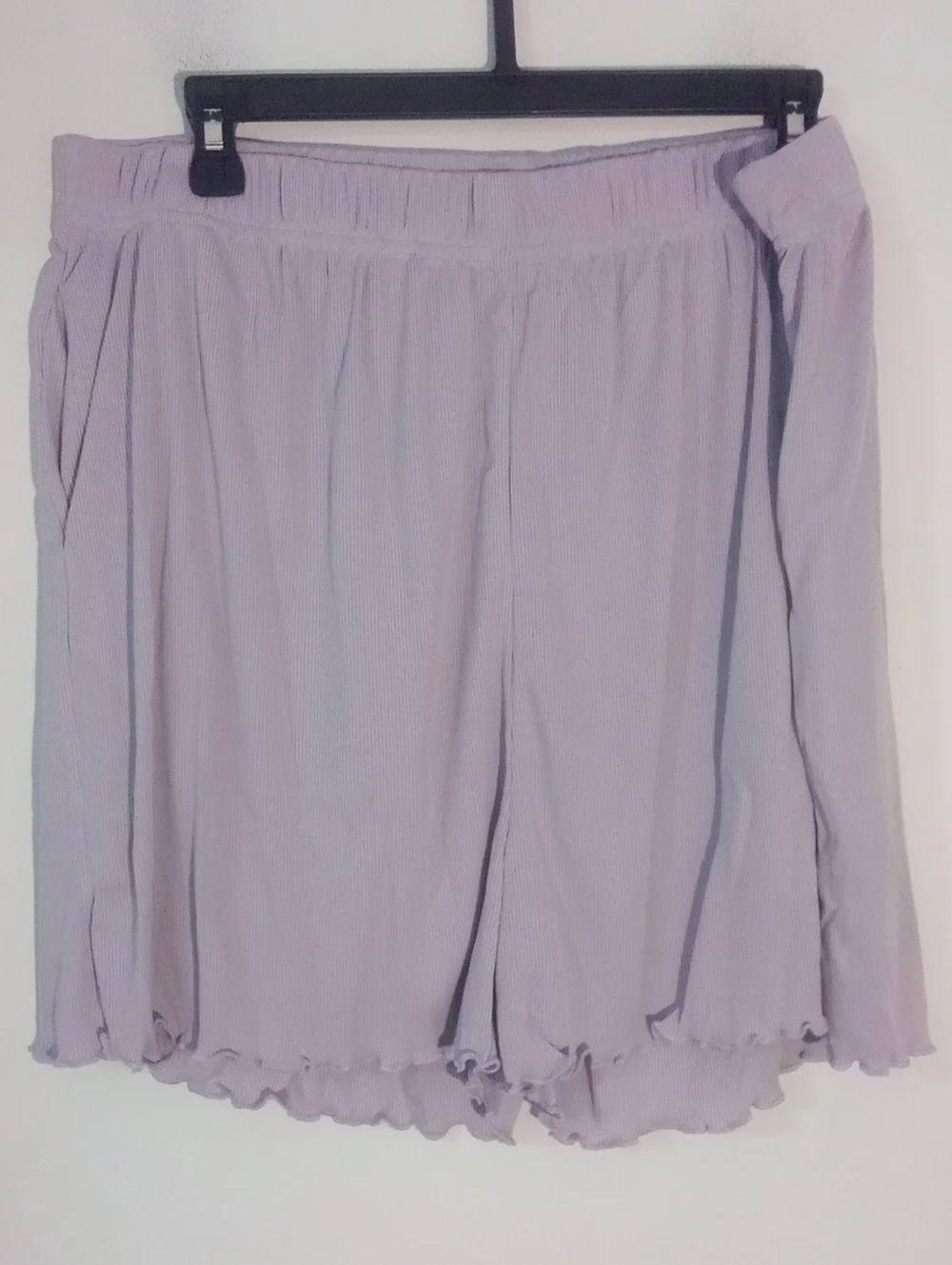 Lavender 2 Piece Scoop Neck Top & Shorts Sleep Lounge Set 2XL XXL New Ribbed